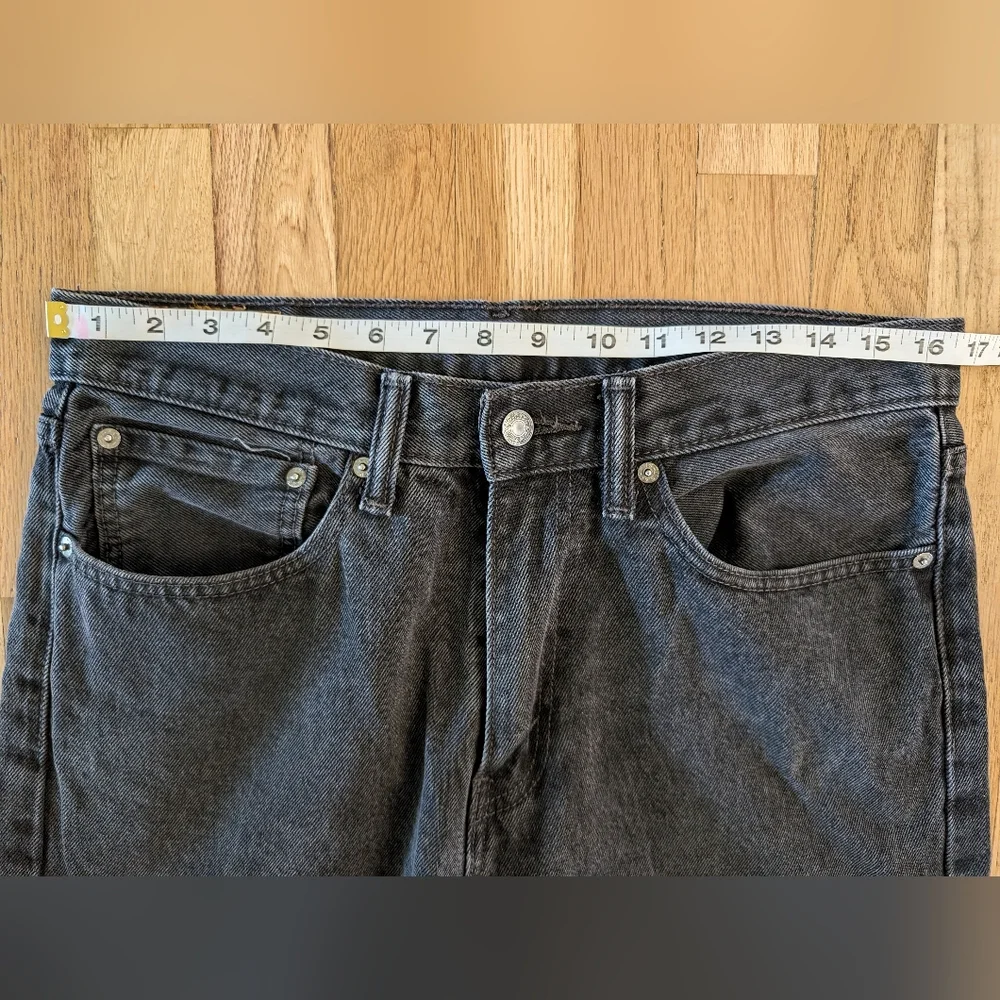 Levis 505 Jeans Mens 34x33 Black Regular Fit Straight Leg Denim Pants
